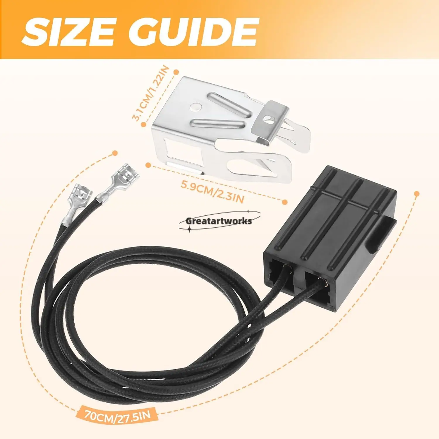 4sets Element Receptacle and Wire WB2X8228 fit for General Electric/Hotpoint/Kenmore AP2013499 PS242972 WB62X5401 WB62X5405