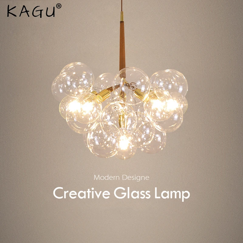Modern Glass Chandelier Nordic Semi Flush Mount Ceiling Lamp Living ...