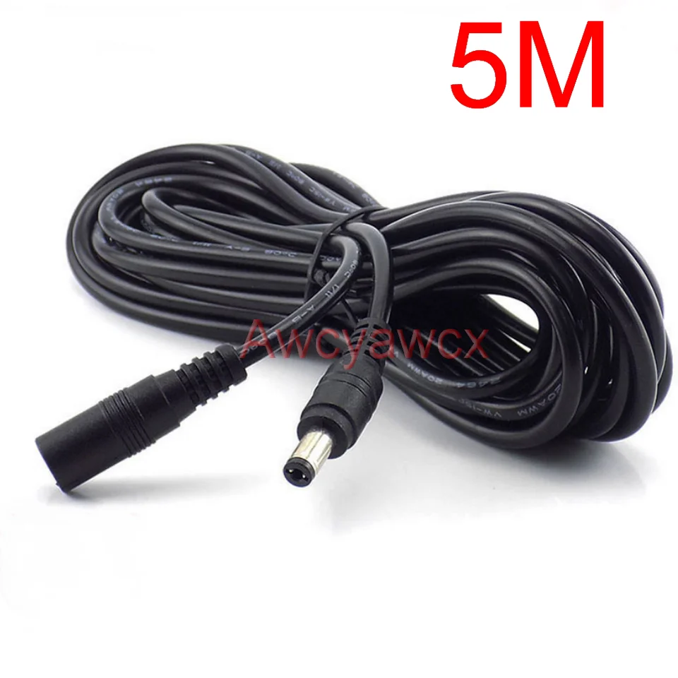 Cavo Prolunga Alimentazione 12V DC 3m 5,5x2,1mm Per Telecamere, LED E Router, Bianco