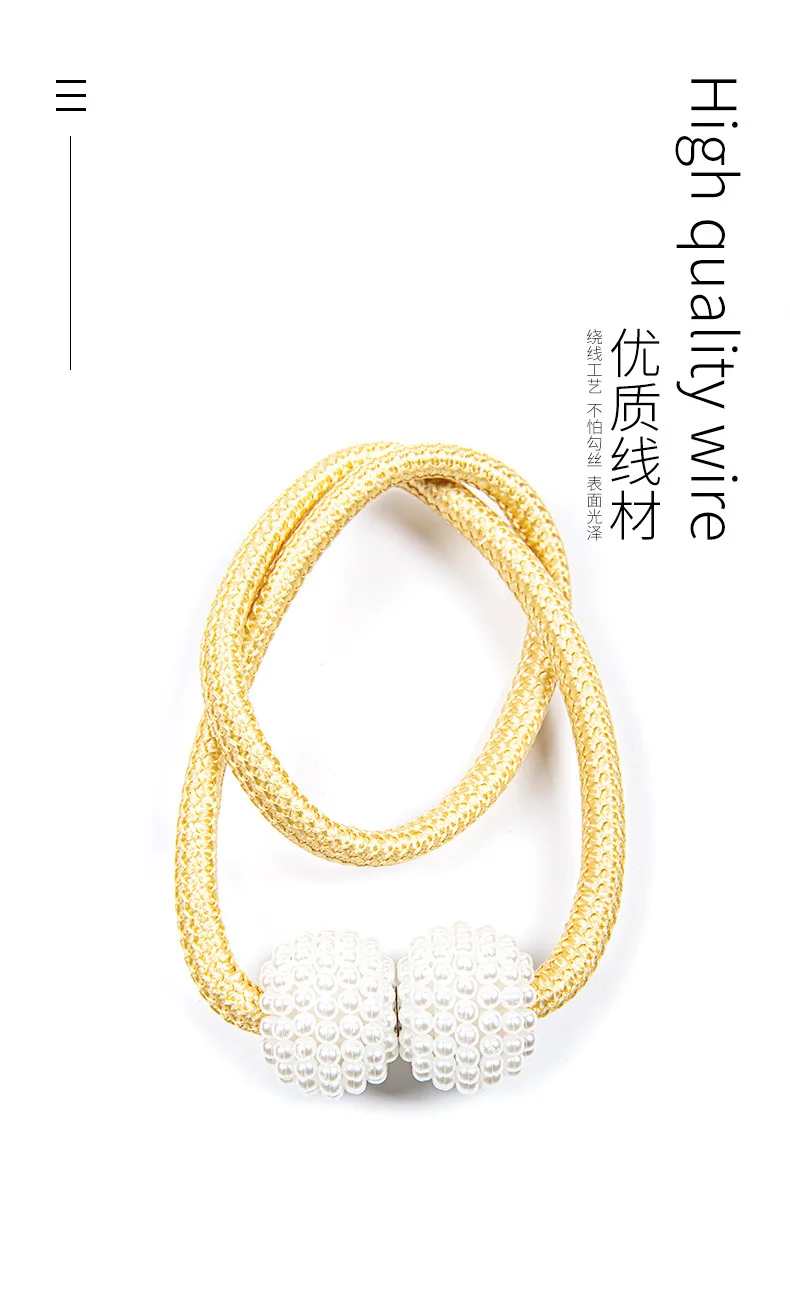 Description Picture 3 of itemNew Pearl Magnetic Curtain Clip Curtain Holders Tie Back Buckle Clips Hanging Ball Buckle Tie Back Curtain Decor Accessories
