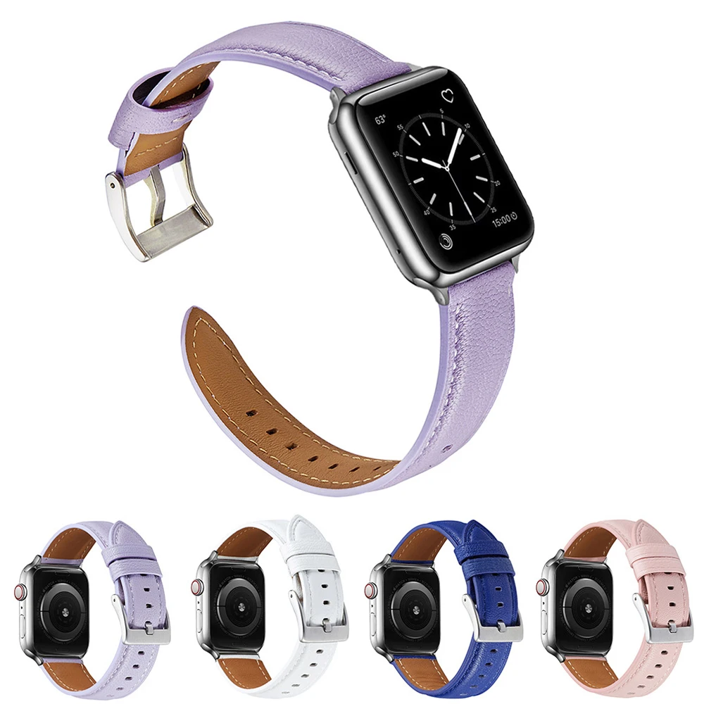 

Браслет из натуральной кожи для Apple Watch, 45/44/38/41/42 мм