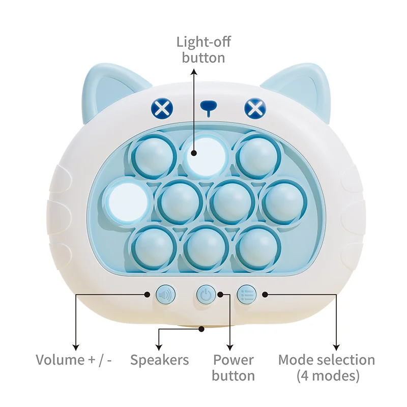 Electronic Pop Quick Push Bubbles Game Machine Kid Cartoon Fun Squeezing Toys Anti Stress Sensory Bubble Toy Gift 3 Colors 1 pcs sensory fidget toy
