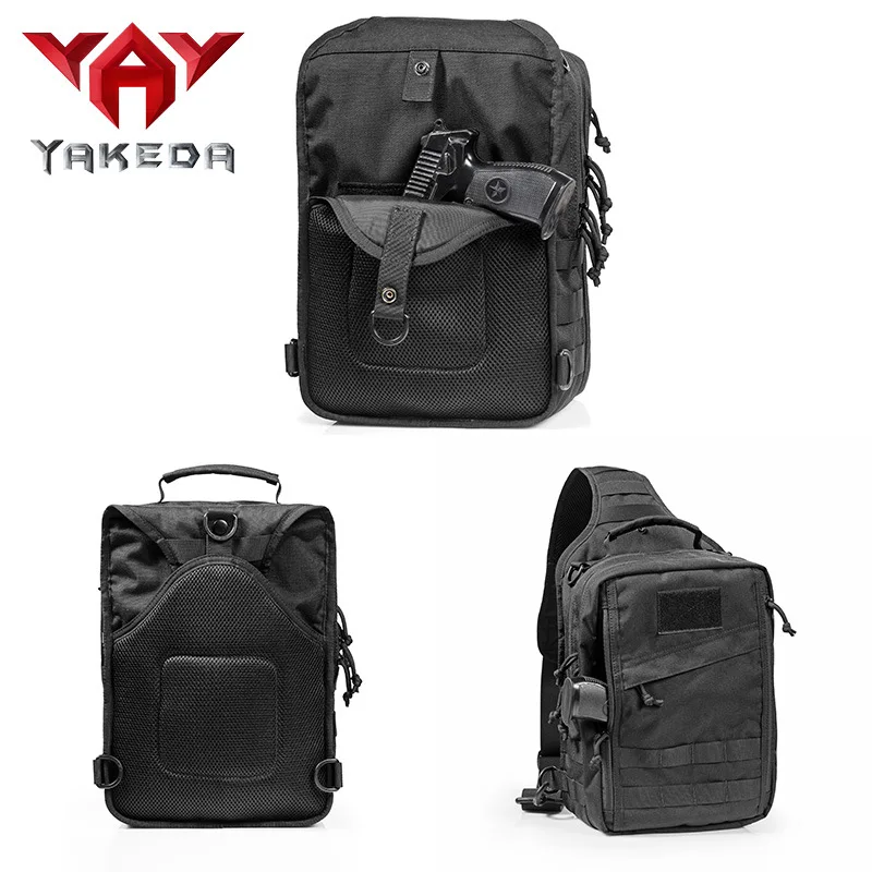 YAKEDA 1000D Nylon Tactical Sling Bag Outdoor Sport Hunting Hiking Army Shoulder Backpack 900D Waterproof Wear-resistant KF-088 outdoor waist bag