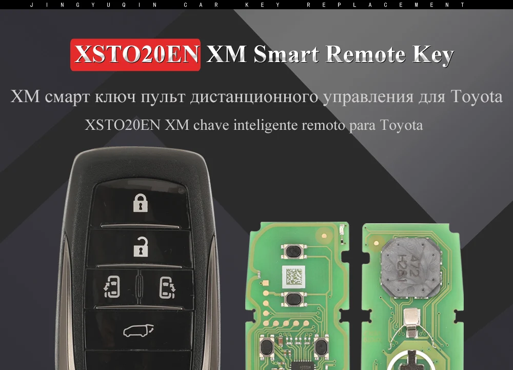 Keyforkess XSTO20EN XM38 Smart Keyless PCB FEN T.T 5 pulsanti guscio chiave per Toyota TOY-T Universal Smart Key Fit Lexus 4A 8A 4D - S7cfeccac725242408bda84f5bdaf49cbg