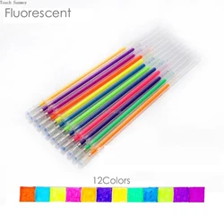 Vibrant Assorted Gel Pen Ink Refills (12 color Fluorescent)