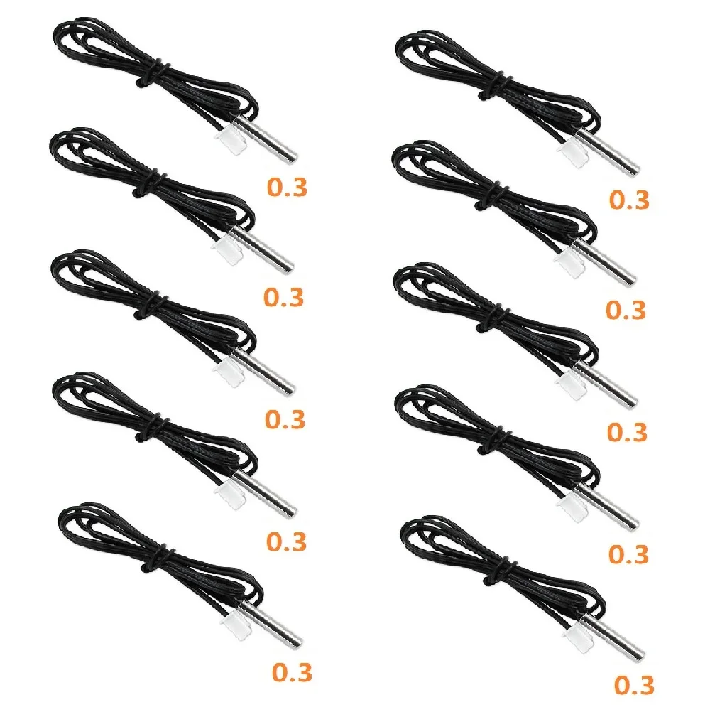 Sonda do Cilindro do Sensor de Temperatura com Fio 10k Ohm 3435 Impermeável 10 Pcs
