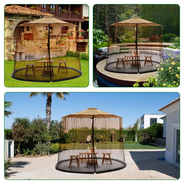 Umbrella Mosquito Netting for Outdoor Garden Patio Umbrellas Adjustable