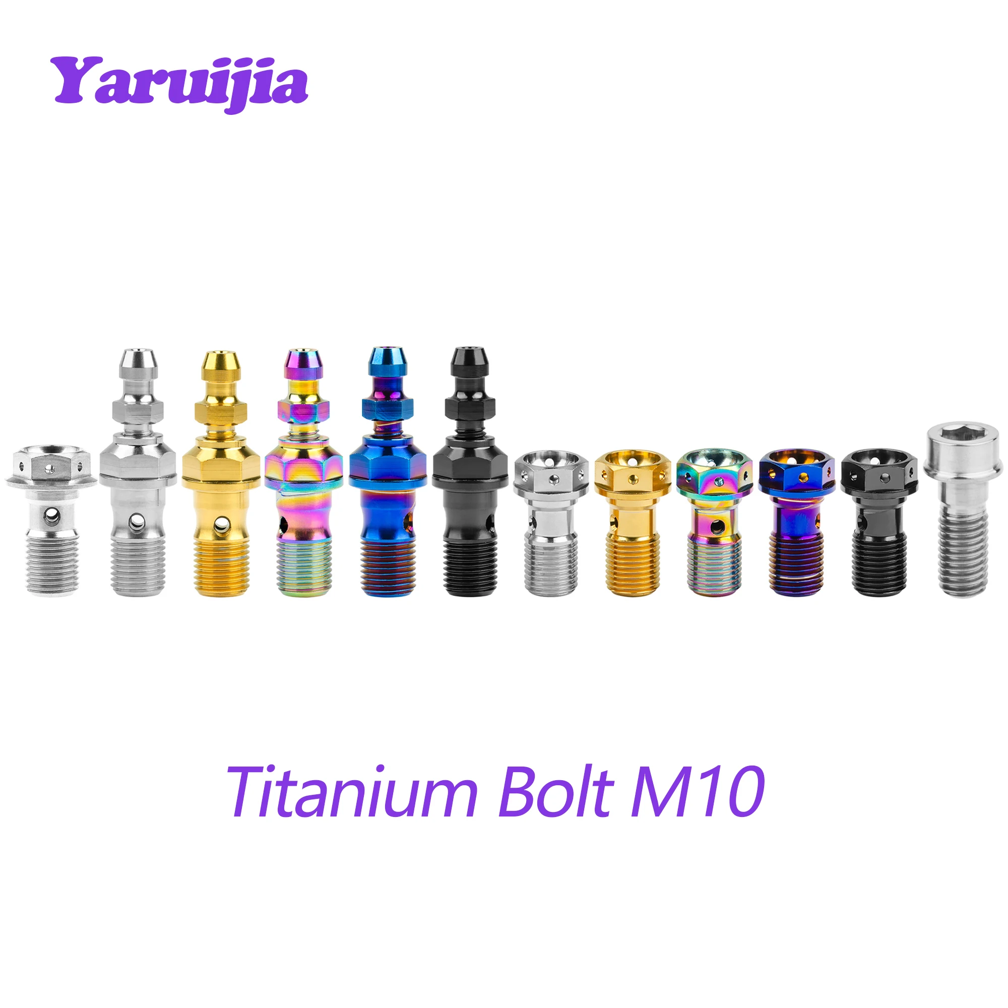 Yaruijia Titânio Parafusos M10 Passo 1.0 1.25 1.5 mm Duplo Único Cilindro Escravo Embreagem Banjo Parafuso com Válvula Sangrador para Ducati