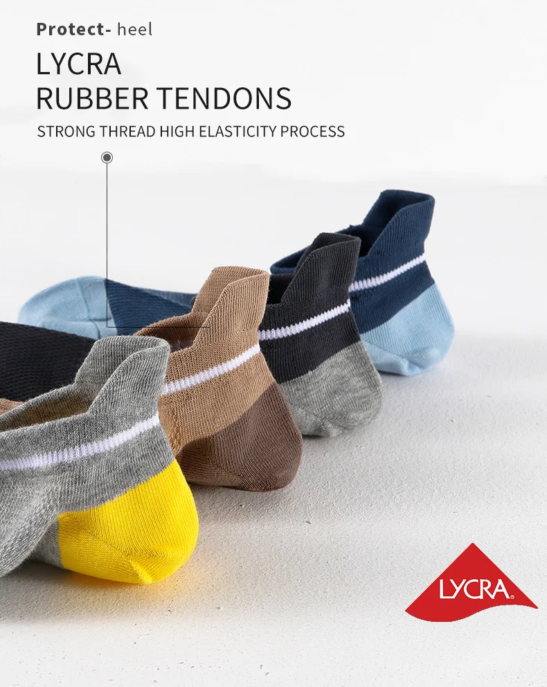 Men Cotton Ankle Socks – Summer Casual Patchwork Low Cut Breathable Sock Set