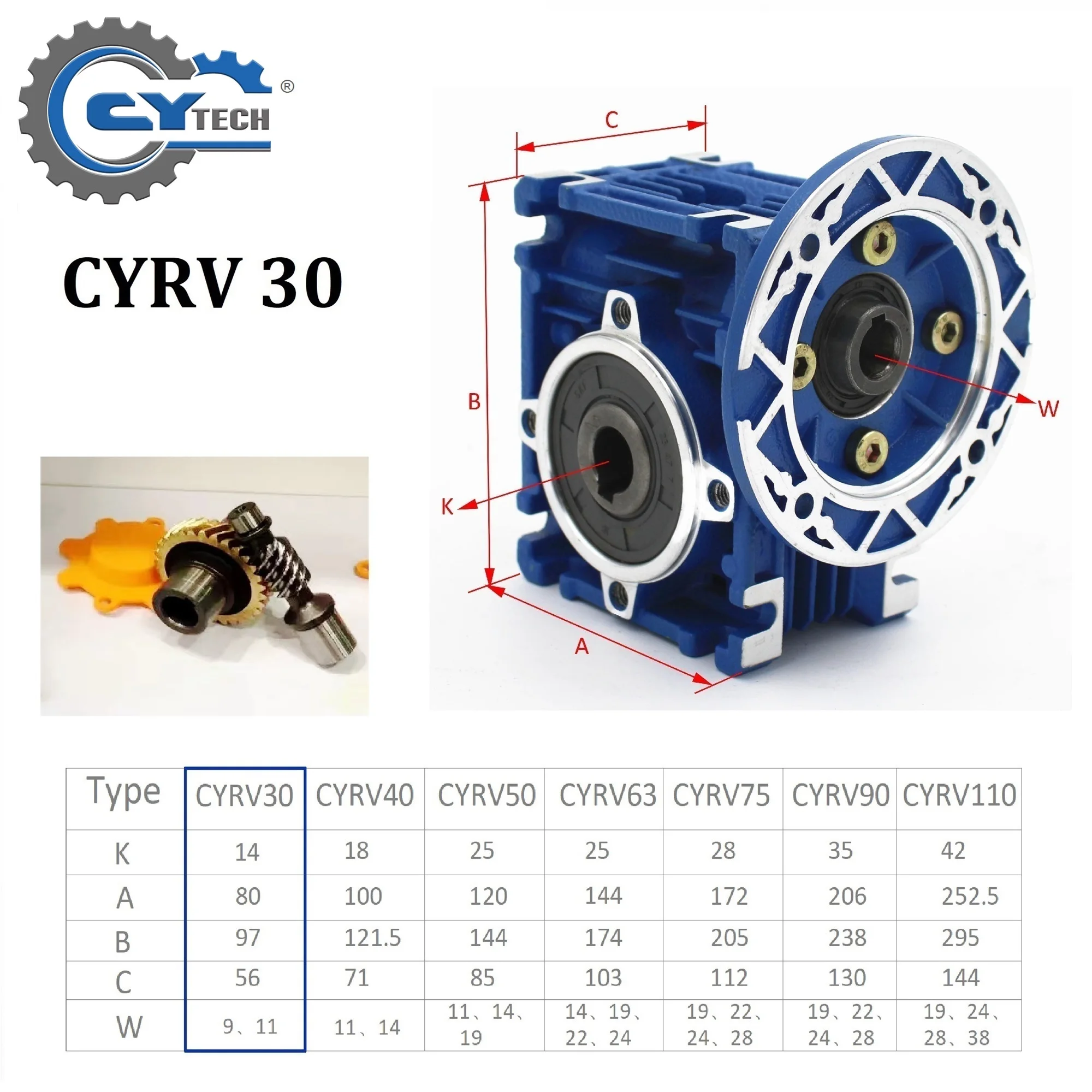 웜 기어박스 NMRV30 입력 11mm 출력 14mm 비율 5-80 주석 청동 웜 기어 스테퍼 모터 서보 모터 60w 180w
