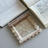 Vintage French-style Marble Serving Tray with Artistic Design for Party and Home Decor 1
