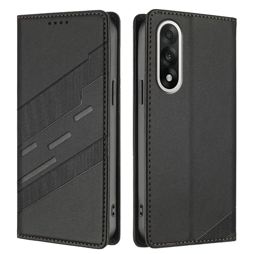 Luxury Leather Wallet Case with Magnetic Closure and Card Holder