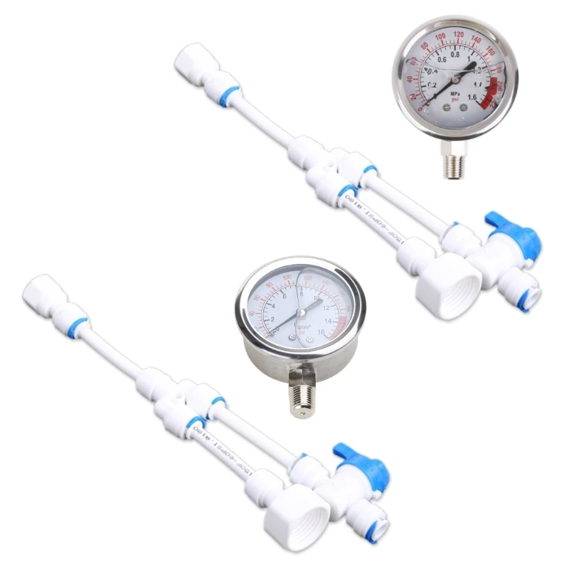 

2 in1 Water Purifier Tap Pipes Pressure Gauge Test Meter 0-1.6MPA Anti-vibration