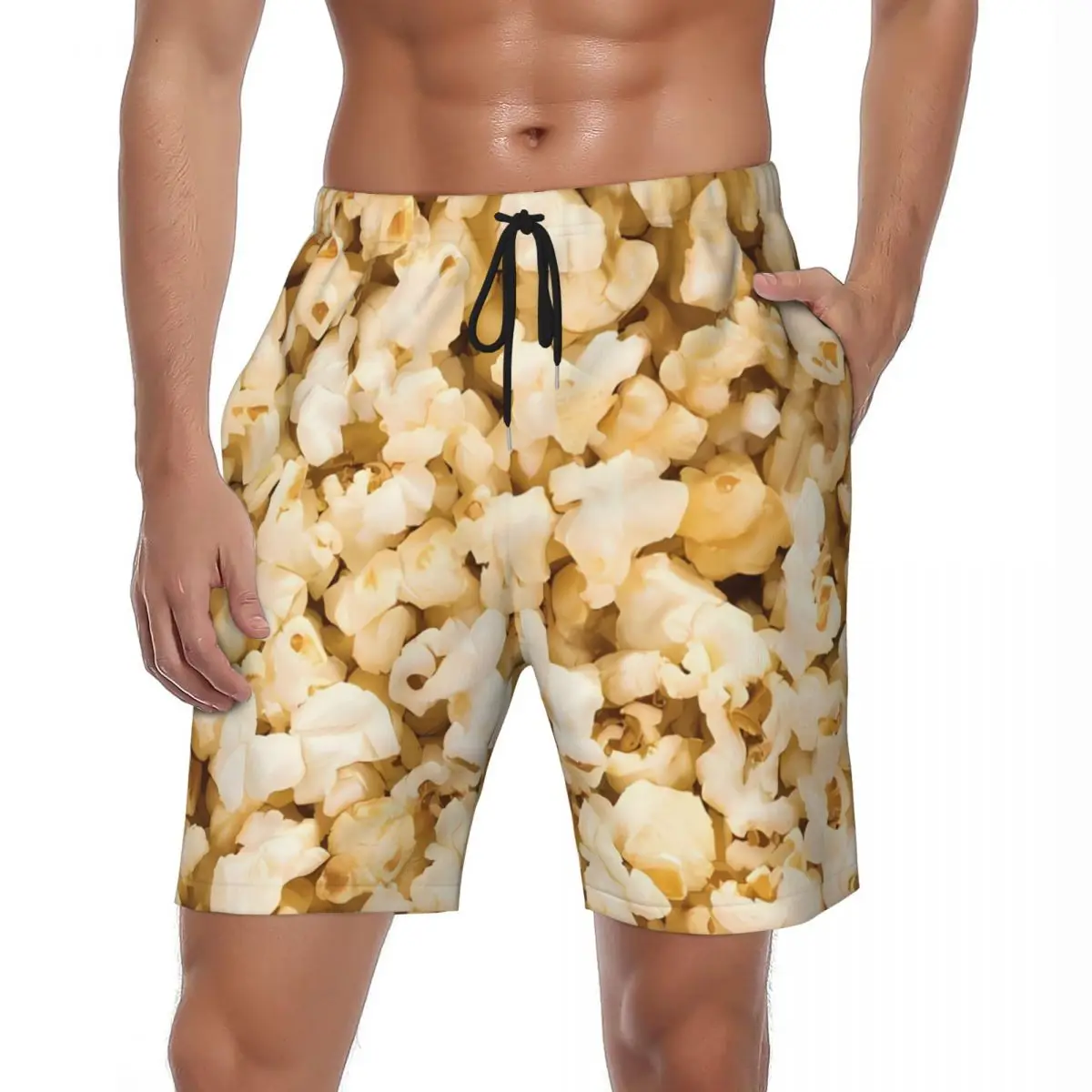 

Man Board Shorts Popcorn Food Cool Fashion Hawaii Swimming Trunk 3D Print Fast Dry Sportswear Trendy Plus Size Board Short Pants