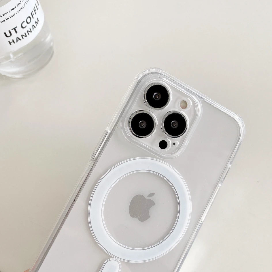 HD Kristallklare Harte Acryl-Magsafe-Magnetische Hülle für iPhone 16 15 13 12 11 14 17 Pro Max MINI 17E Kabellose Ladehülle – Detail 10