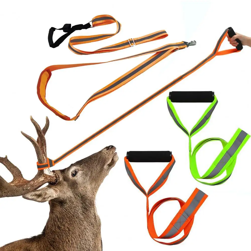 

Deer Drag Puller Heavy Duty Adjustable Safety Reflective Orange Deer Dragging Rope Pulling Harness Deer Hunting Accessories