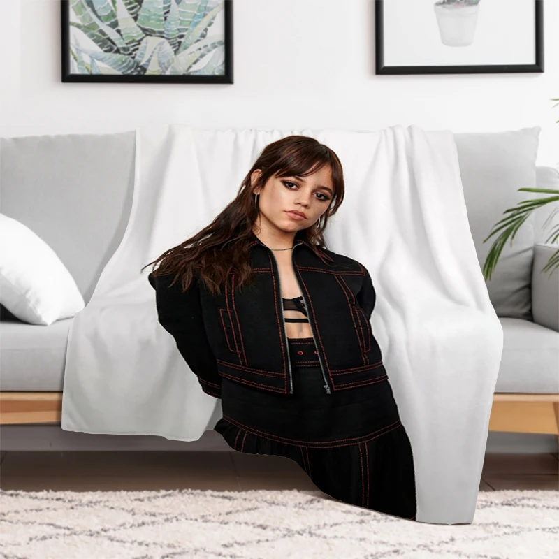 American Actress Jenna Ortega Bed Blankets and Bedspreads Furry Winter Blanket Bedspread the Knee Sofa Warm Baby & Throws Fleece 3