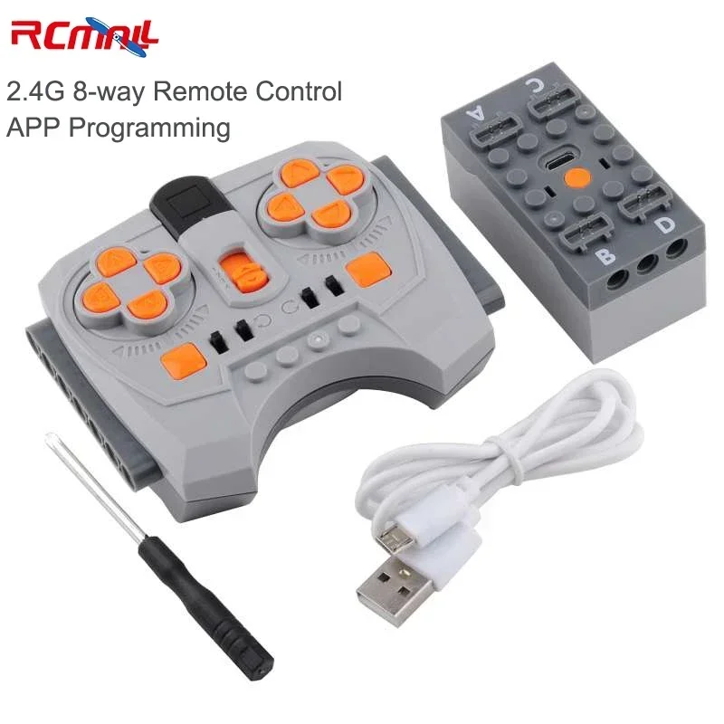 RC Speed Controller 2.4G 8-Channel Speed Control Remote Control for MOC Power Functions APP Programming Lithium Battery Box Compatible With Legoed
