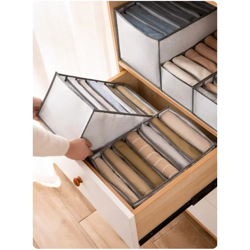 Trousers Storage Organizer Jeans Clothes Organizer Shirt Sweater Clothing Storage Foldable Wardrobe Drawer Compartment Organizer