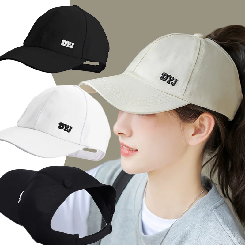 

DYJ Spring Summer Female Ponytail Empty Top Baseball Cap Outdoor Sports Sunscreen Hat Casual Breathable Big Brim Designer Caps