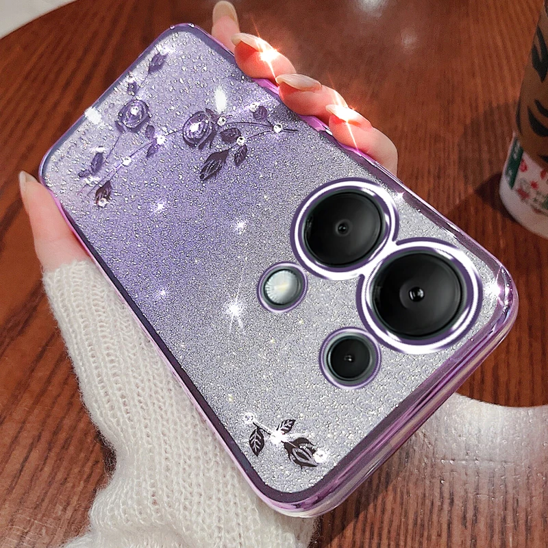 Phone Case Glitter For Xiaomi Redmi Note 13 13R 12 12S 12R 11 11S 11R 10 10S 9 9S Pro
