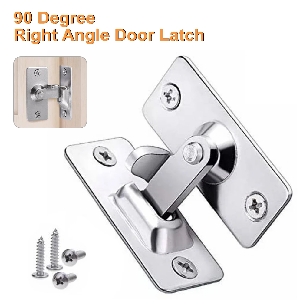 Door Latch Door latch 90 Degree Right Angle Door Latch Stainless Steel Locks Bolt for Barn Sliding Flip Buckles Household