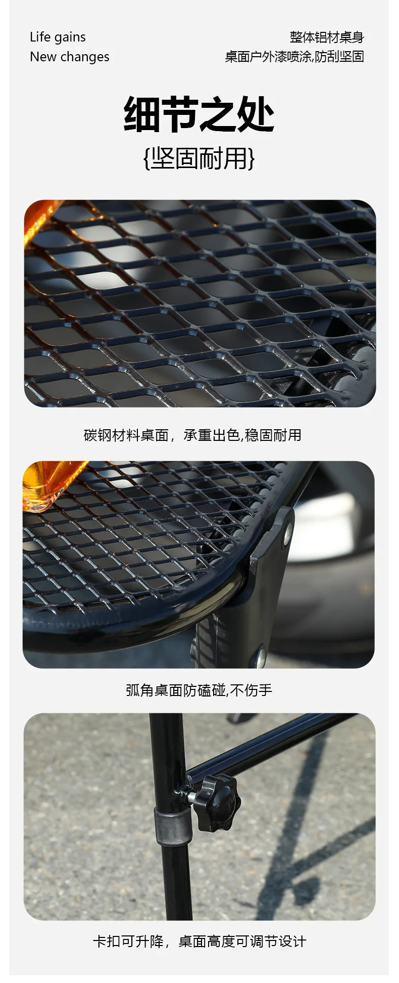Outdoor Camping Table Portable Tire Folding with Lifting Rack Tire Dining Table