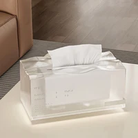 Desktop Tissue Box Creative Translucent Tissue Case with Spring Nordic Style Kitchen Table Napkins Box Bathroom Tissue Container 1