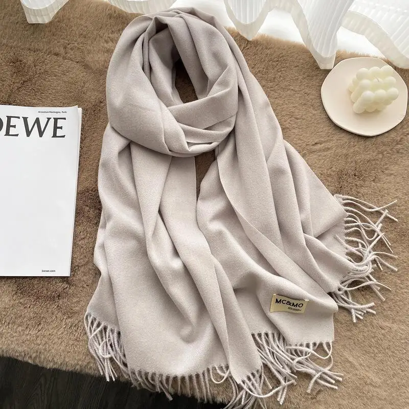 Scarf Women Winter Accessories Tartan Chiffon Knitted 200x70cm