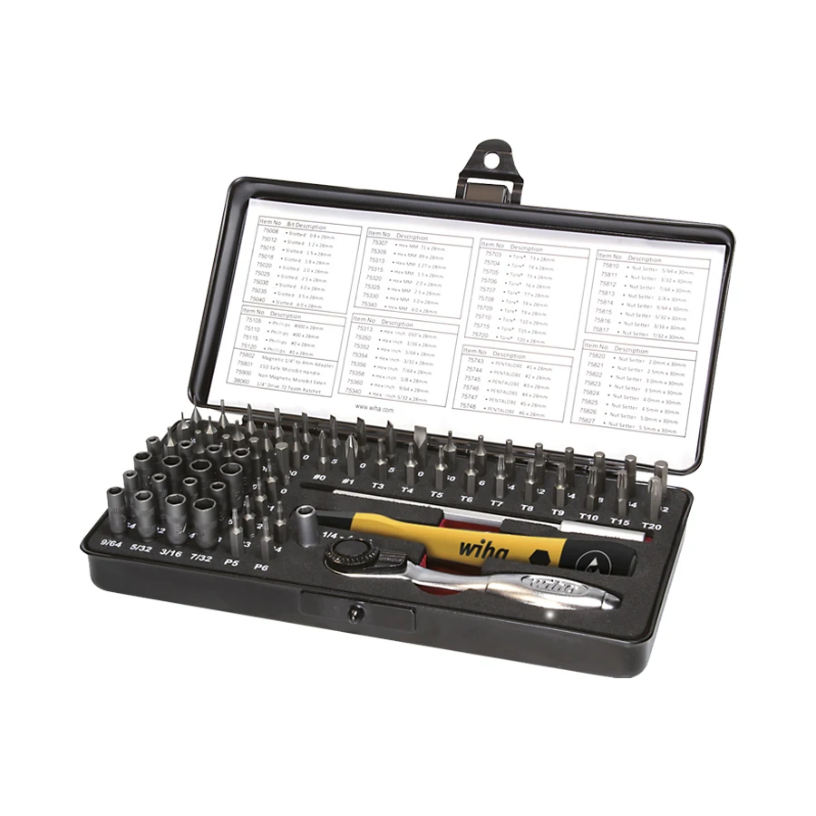 

WIHA 65 PCS Precision Screwdriver Micro Bit Set ESD Electrician Tool Phone Computer Repair Kit NO.39971