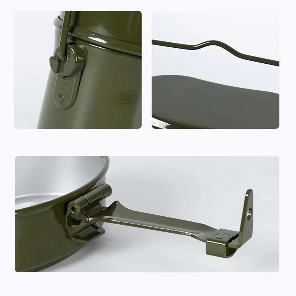 Camping Lunch Box Army Canteen Cup Pot Picnic Travel Water Cup Bowl Outdoor Cooking Cookware Set Camping Supplies camping cookware,portable cups,outdoor pot,portable food container,portable lunch box