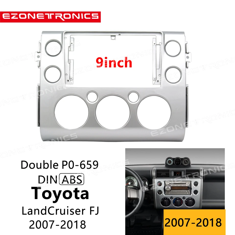 

9 Inch 2din Car Fascia For Toyota LandCruiser FJ 2007-2018 Stereo Panel Dash Mount Installation Double Din Car DVD Bezel Frame