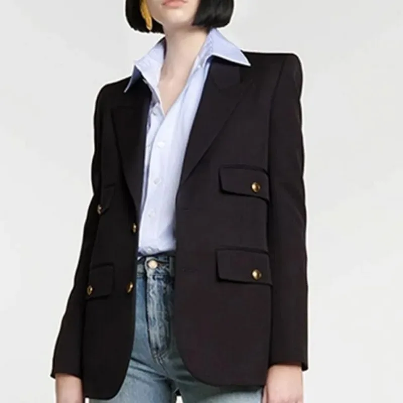 2023 Women's Blazer Spring Autumn New Casual Long Sleeve Suit Jacket Korean Fashion Office Commute Business Blazer Elegant Tops