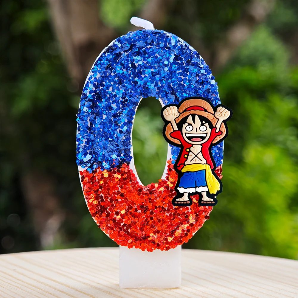 Beliebte One Piece Themen-Kerze Nummer 0-9 Luffy-Kerze Kuchendekoration Geburtstagsparty für Kinder Babyparty Spielzeug Geschenke – Detail 22