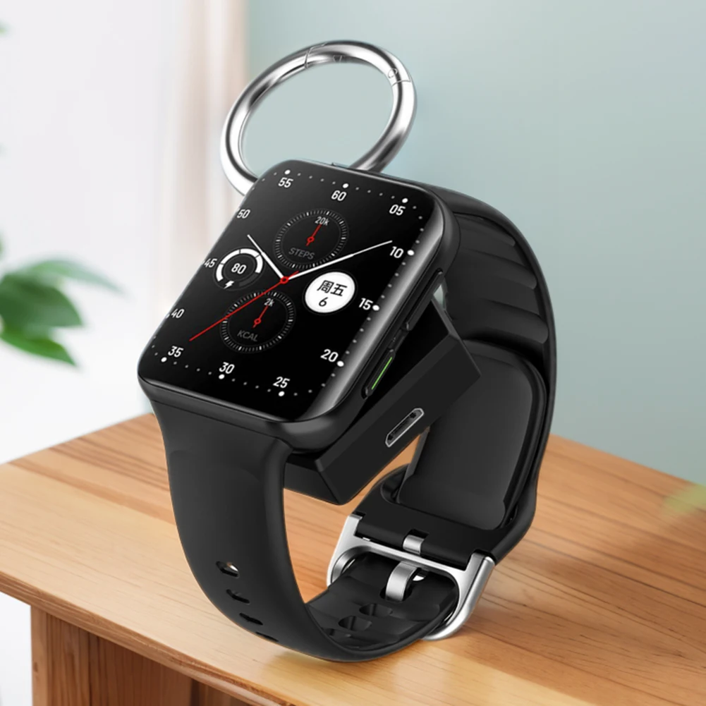 Magnetic Portable Charger Wireless Charging Base with Keychain for Oneplus Watch2 OPPO Watch X/4pro/3 Pro/3/2/SE
