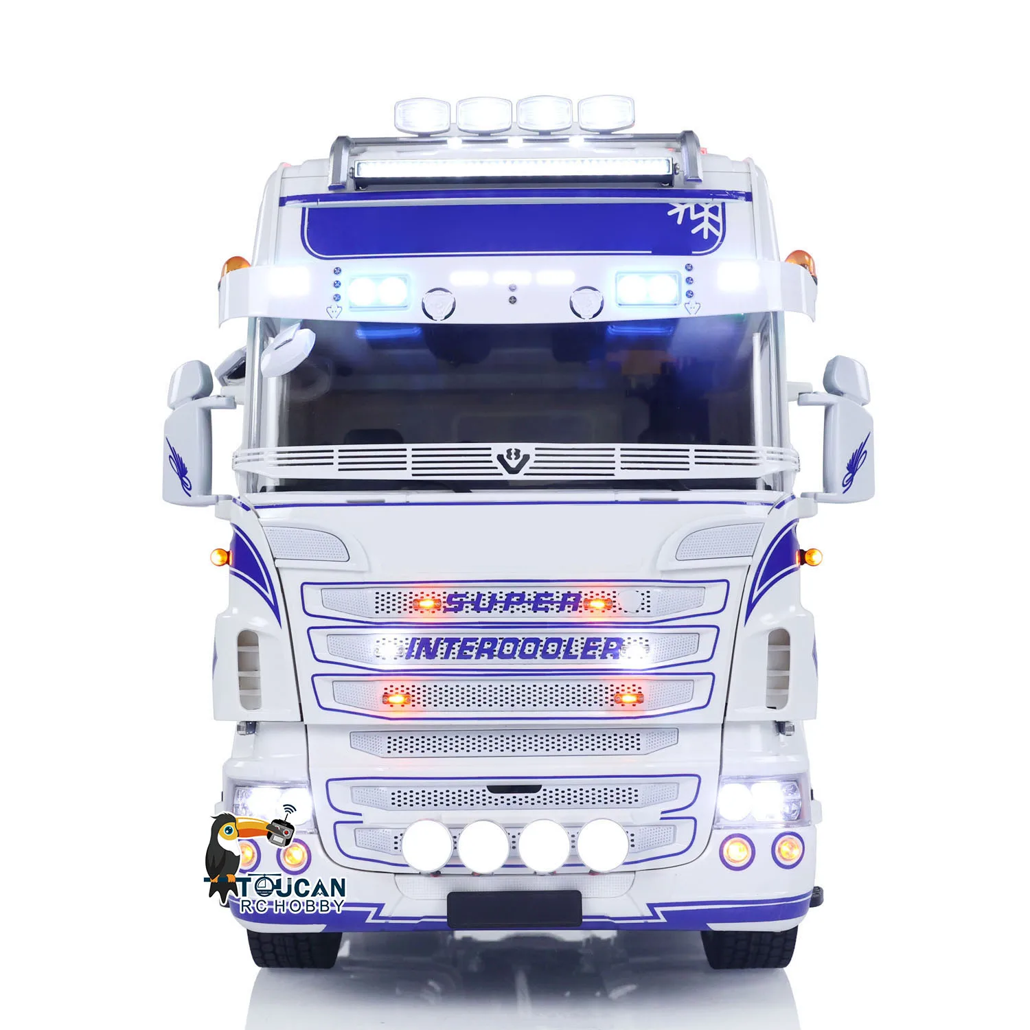 1/14 4x4 RTR Metal Chassis R730 RC Tractor Truck Transport Vehicle Smoke 3-speed DIY Painted Finished Car Light Sound Toys Model 4