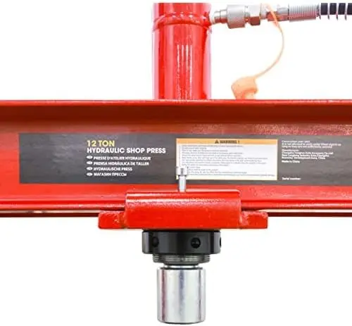 Steel H-Shape Hydraulic Garage/Shop Benchtop Press with Stamping Plates 12 Ton (24,000 lb) Capacity Red