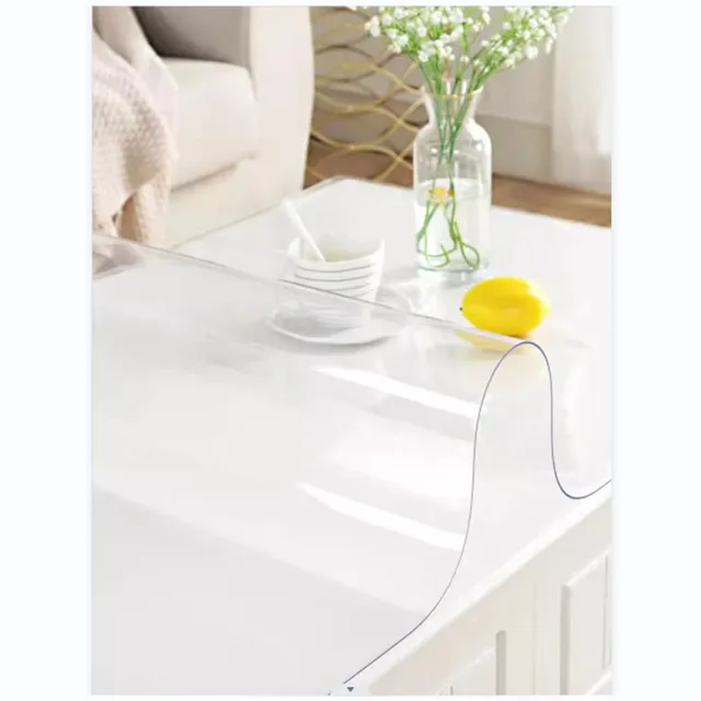 Tapis de Table en PVC, tissu doux en verre, couverture de Table transparente, tapis et tapis imperméables pour la maison, le salon, nappe 1.0mm 6