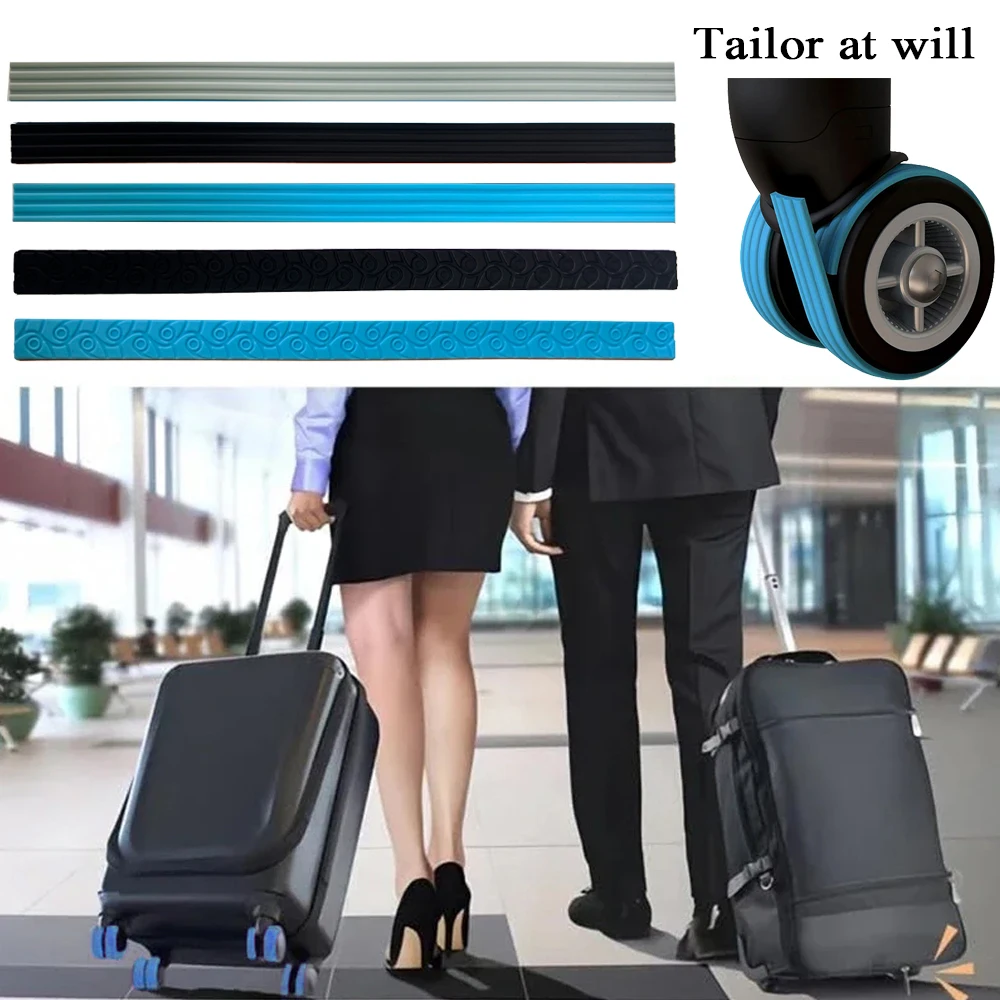 8/4PCS Luggage Wheels Protector Silicone Wheels Caster Shoes Suitcase Protection Case With Silent Wheels Guard Cover Accessories
