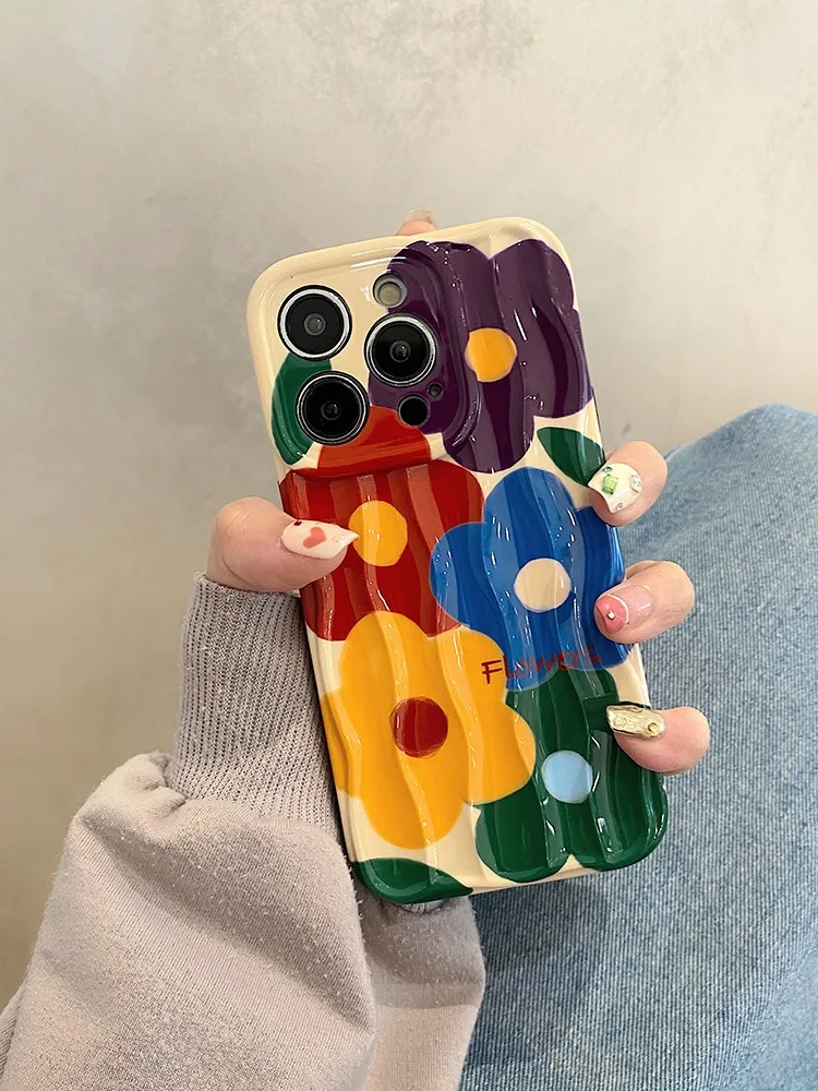Art Colorful Oil Painting Flowers iPhone Case