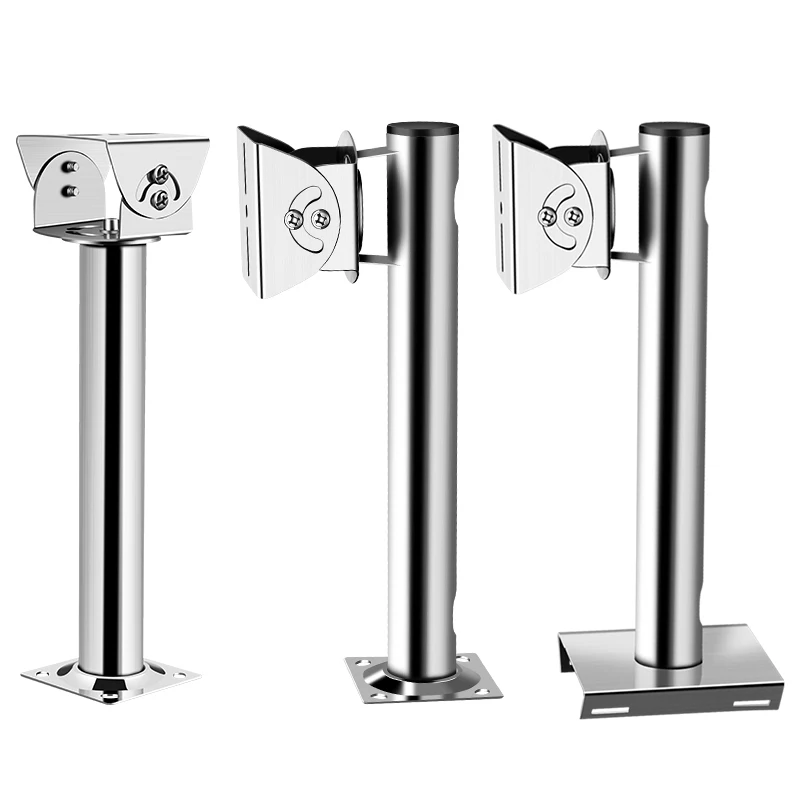 Stainless Steel Universal Wall Rod Bracket CCTV Camera Mounting Vertical Pole Bracket Duckbill Head 360 Degree Adjustable camera holder camera holder stand security camera stand security camera bracket security wall mount bracket security camera mount camera mounting base camera mount panel