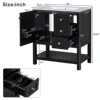 30inch Transitional Style Bathroom Vanity Cabinet Combo with Ceramic Sink Soft Close Door 4