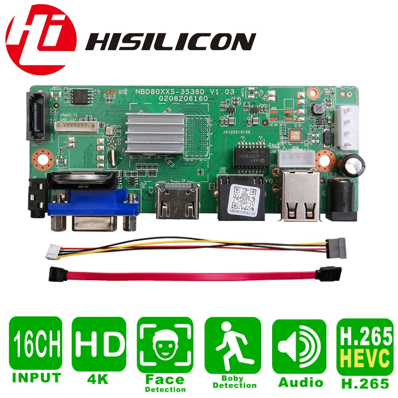 Xmeye Nvr 16Ch 4K Hisilicon Hi3536E Rj45 Ethernet Ip-рекордер плата Onvif Hdmi Sata свободная фотография P2P |