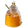 Honeycombs Bees Jar Glass Honeys Jar with Honeys Jar with Lids and Honeys Dispenser Glass Container 3