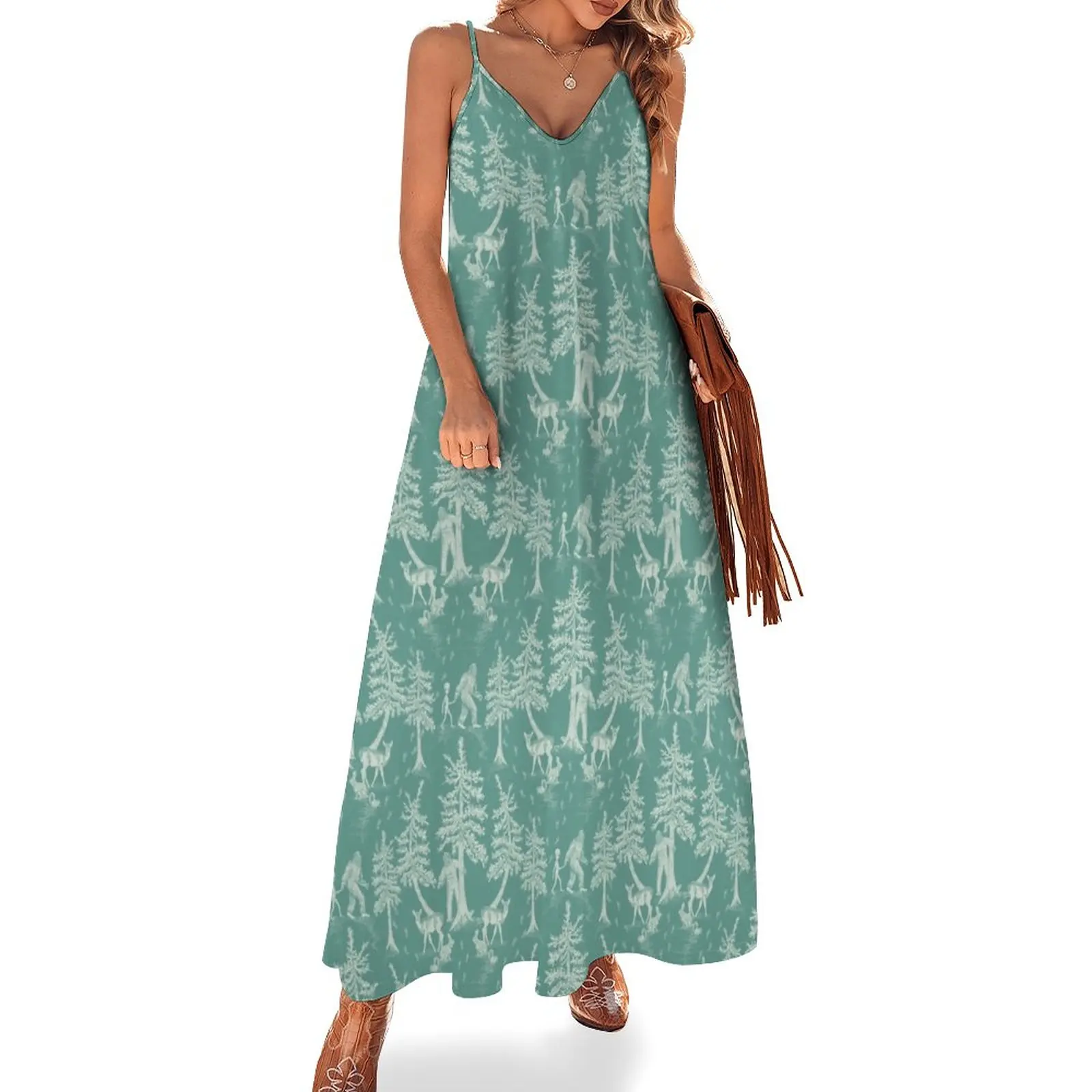 

Teal Bigfoot & Friends Sleeveless Dress dress Evening dresses