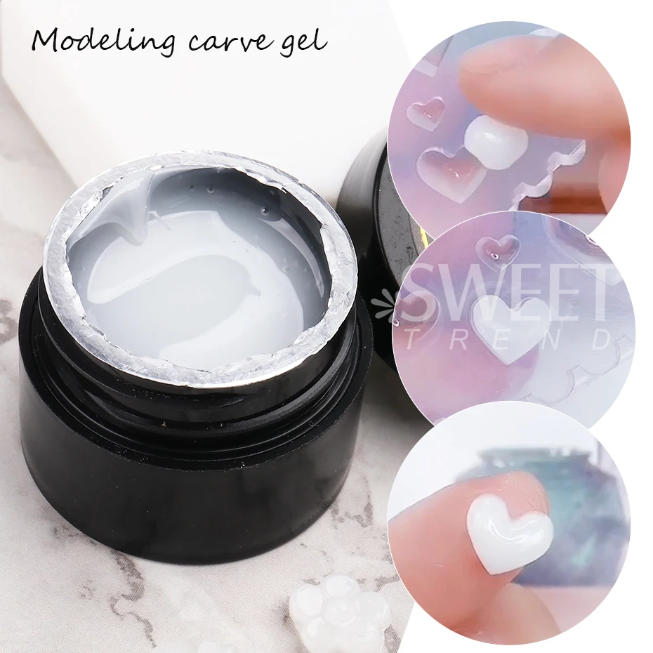 8ml Solid Nail Patch Gel Gummy Adhesive Easy Stick Fake Tips Bond UV Glue Modelling Design With Pusher DIY Manicure Varnish Tool