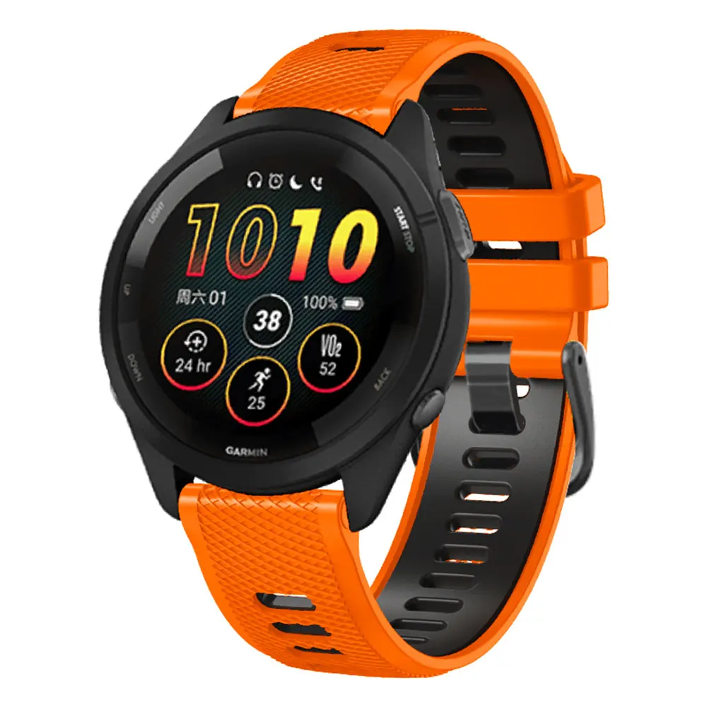 Garmin Forerunner 265 용 22mm 실리콘 Smartwatch 스트랩 Forerunner 255 Music Vivoactive 4 Venu 2 팔찌 용 교체 벨트