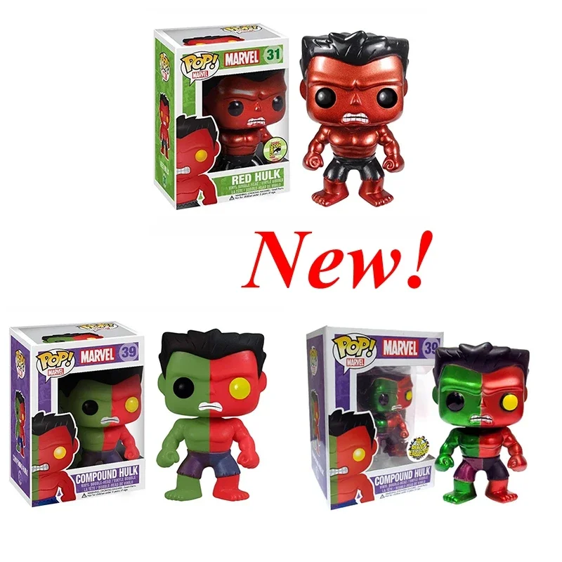 Funko Pop Figure Toys #39 Compound Hulk (Metalic ) #31 Red Hulk Action Figure Toys Funny Movie Doll Gifts For Kids Boys