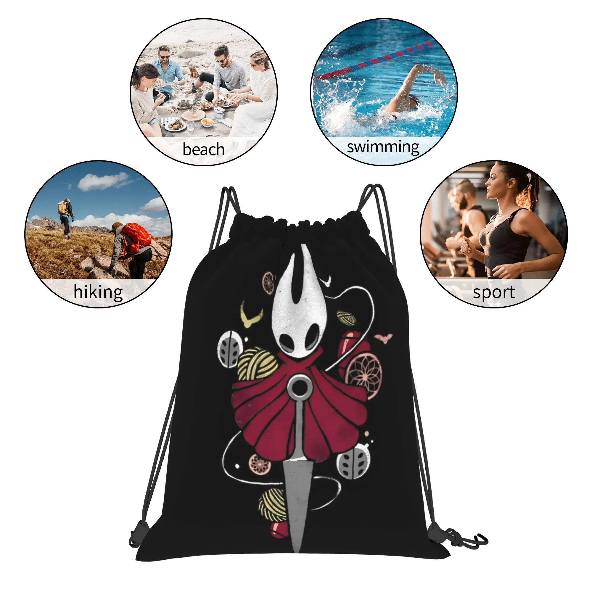 Pretty Art All Knight The Hollow Knight Adventure Game Drawstring Backpack 스포츠 체육관 가방팩 방수 스트링 백