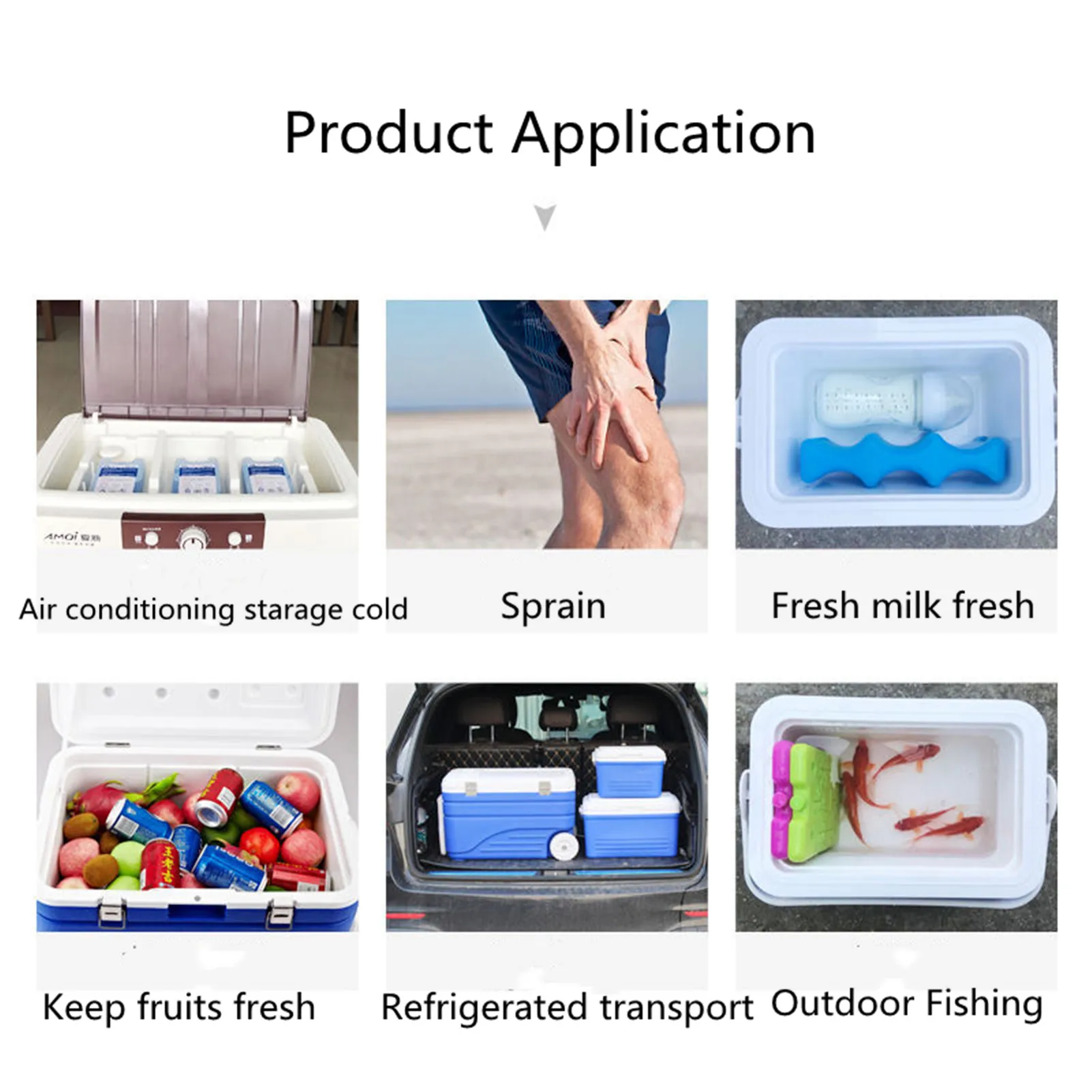 Ice Packs Gel Freezer Ice Blocks for Travel Lunch Reusable Cool Cooler Pack Bag Fresh Food Storage Water Injection Box Portable Ice Blocks
